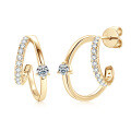 S925 Sterling Silver D-color Moissanite Bow Earrings-0-10