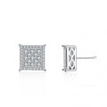 Sterling Silver Moissanite Geometric Square Earrings for Women-0-4