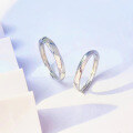 wholesale Sterling Silver Authentic Möbius Loop Couple Rings Pair, Niche Design, Light Luxury Holiday Gift for Girlfriend Matching Bands-0-0