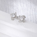 wholesale S925 Sterling Silver Four-Leaf Clover Earrings, Light Luxury, High-End, Fashionable, Versatile, Designer, Niche, Minimalist, Elegant Ear Accessories-0-2