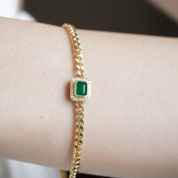 wholesale S925 Sterling Silver Full Diamond Chain Bracelet by Red Elk, French-style Light Luxury and Personalized Cross-Border Fashion for Daily Women's Wear-BS0237-Gold 925 Silver