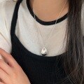 wholesale S925 Sterling Silver Korean Style Dough Pendant Necklace for Women, Small Batch Design, Luxury Minimalist Collarbone Chain with a Premium Feel-0-3