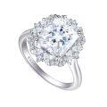 wholesale 925 Sterling Silver 4ct Zircon 8*10 Square Cut Ring for Women, Luxurious and Elegant Cross-border Silver Jewelry Wedding Ring-0-5