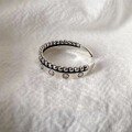 wholesale Sterling Silver Minimalist H Letter Adjustable Open Ring for Women, Fashionable and Unique Niche Smiley Hand Accessory-0-2