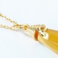 wholesale S925 silver cross-border new fashion popular synthetic citrine teardrop pendant necklace wholesale-0-3