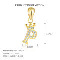 wholesale S925 Sterling Silver, Fashionable And Luxurious Crown Design With Zircon, Diy 26 English Letter Pendant Necklace, Versatile For European And American Styles-0-20