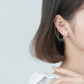 wholesale S925 silver two-way wear tassel ear clip for women, fashion synthetic pearl long earring G6263-0-0