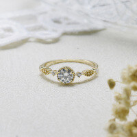 wholesale S925 Silver Gold-Plated, Dunli Jewelry High-Design Moissanite Diamond Ring Light Luxury Fashion Ring-Moissanite Silver-Gold Ring  US Size 7