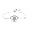 wholesale S925 Sterling Silver Minimalist and Stylish Luxury Moissanite Evil Eye Bracelet for Women, Small and Niche Design Hand Jewelry-0-5