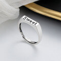 wholesale S925 Sterling Silver Korean Style English Letter Sweet Ring Ins Minimalist Style Versatile Niche Exquisite Band-0-0