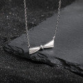 wholesale S925 Sterling Silver 504 Smooth Rope Knot Necklace for Women, Minimalist Style, Small and Unique, Ins Bow Choker Necklace-0-1