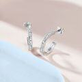wholesale S925 silver new European and American double C zirconia earrings, high-end silver jewelry earrings wholesale-0-2