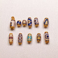 wholesale Metal: S925 silver gold-plated, enamel painted, oil-dripped, Tibetan bead barrel bead accessories bracelet DIY semi-finished spacer beads new special offer-0-0