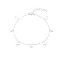 wholesale 925 Sterling Silver Four-Pointed Star Stacking Bracelet with Diamond Accents and Moon Charm for Women's Daily Wear, Inspired by Xiaohongshu-0-4