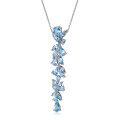 wholesale 925 Sterling Silver Natural Topaz Necklace, European and American Style Gemstone Beaded Design Pendant-0-4