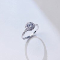 wholesale S925 Sterling Silver Ring for Women, Versatile and Minimalist Design with High-End Feel, Group-Set Zirconia, Adjustable Wedding Band Jewelry-JZ011870 Opening adjustable