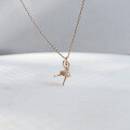 wholesale S925 sterling silver full-body ballet dancing girl necklace with elegant dance skirt and diamond inlay, a graceful collarbone chain for women-0-2