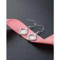 wholesale S925 Sterling Silver Korean New Minimalist Style Geometric Diamond-shaped Earrings with Crystal Accents for Women-0-3