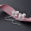 wholesale S925 Silver Hollow-Out Fan-Shaped Earrings with Pearl Accents, Wholesale and Distribution for Women's Artificial Pearl Ear Accessories-0-2