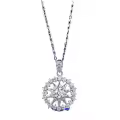 wholesale S925 Sterling Silver Fashion Christmas Style Snowflake Astrolabe Necklace, Versatile for Everyday Wear-0-0