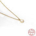 wholesale S925 Sterling Silver Women's Opal Necklace, Minimalist Chic Collarbone Chain-0-4