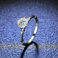 Silver Moissanite Bamboo Knot Diamond Ring-0-3