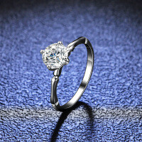 Silver Moissanite Bamboo Knot Diamond Ring-1 carat (zircon)  20 yards
