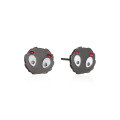 wholesale S925 sterling silver unisex small cute creative cartoon trendy adorable black soot earrings studs-0-4