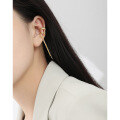 wholesale S925 sterling silver 1780 Korean-style ins niche design minimalist and unique long chain tassel clip-on earrings without ear piercings-0-2