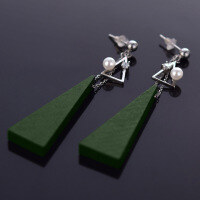 wholesale S925 Silver European and American French Minimalist Long Drop Earrings for Round Face Slimming Pearl Zircon Ear Studs Women's Earrings Wholesale-Earrings - with plastic earplugs  925 silver