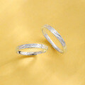 wholesale 925 Sterling Silver Textured Imprint Couple Rings, Minimalist Niche Design, 520 Birthday Gift for Girlfriend-0-2