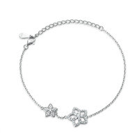 wholesale S925 Silver Star Jewelry Set Four-Piece Ins Star Ring-Bracelet 925 Silver