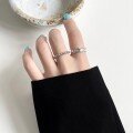 wholesale Metal silver irregular wrinkled ring for women, vintage fashion ins open adjustable finger ring-0-4