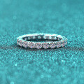 S925 Sterling Silver Full Moissanite Women's Stack Ring, Minimalist Everyday Design-0-4