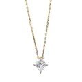 wholesale S925 Silver New 1-Carat Rhombus Necklace for Women with High-Carbon Diamond Stackable Collarbone Chain-0-4