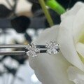 wholesale 18k Gold and Platinum Five-Petal Flower Diamond Stud Earrings with Lab-Grown Pear-Shaped Small Diamonds, Ins Style-0-2