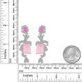 wholesale S925 Sterling Silver Niche Design Natural Topaz Earrings with Purple, Yellow, and Pink Crystal Inlays, Large Carat Colored Gemstone Earrings-0-3