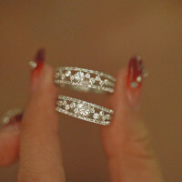 wholesale S925 Sterling Silver Red Elk Full Body Women's Ring French Retro INS Style Versatile Xiaohongshu Same Light Luxury Minimalist-BZ0398-White Gold US Size 6