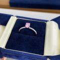 wholesale S925 Sterling Silver Small Pigeon Egg Ring for Women, Minimalist Pink Diamond, Versatile Ins-Style Non-Fading Tiny Ring-0-1
