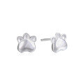 wholesale S925 Sterling Silver Minimalist and Fresh Dog Paw Earrings, Fashionable and Creative Puppy Paw Print Ear Accessories for Women-0-4