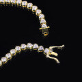 wholesale Gold-plated S925 sterling silver moissanite bracelet 3mm heart-shaped hip-hop tennis chain women's casual style bracelet-0-2