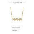 wholesale S925 Sterling Silver Mama Pave Letter Pendant Necklace, Korean Style Ins Fashion Elegant Luxury Mother's Day Gift-0-3