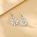 wholesale S925 sterling silver cross-border new small daisy sunflower earrings and ear cuffs for women, niche and high-end sunflower ear accessories-0-1