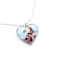 wholesale S925 Sterling Silver Personalized Photo Engraving Heart-shaped Color Photo Necklace for Valentine's Day-0-4