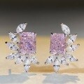 wholesale S925 Sterling Silver TikTok Viral Radiant Cut Stud Earrings Zirconia High Carbon Diamond Ice Cut Wholesale-0-2