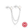 wholesale S925 Sterling Silver Chain Tassel Inlaid with Opal and Crystal Earrings, Korean Style-0-6