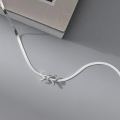 wholesale S925 Sterling Silver Sweet and Fresh Hollow Bow Snake Chain Necklace Design Women's Necklace Y01308-0-3