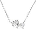 wholesale S925 Sterling Silver INS Style Viral Pendant Necklace for Women with Exquisite Double Heart Pear-Shaped Zircon Design and High-End Sense Drop Ring-0-7