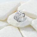 wholesale S925 Sterling Silver JZ143# New Personality Leaf 6mm Colored Moissanite Ring for Women,-0-1