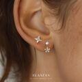 wholesale S925 Sterling Silver French-style Cross-border Zircon Star Moon Bow Earrings-0-3